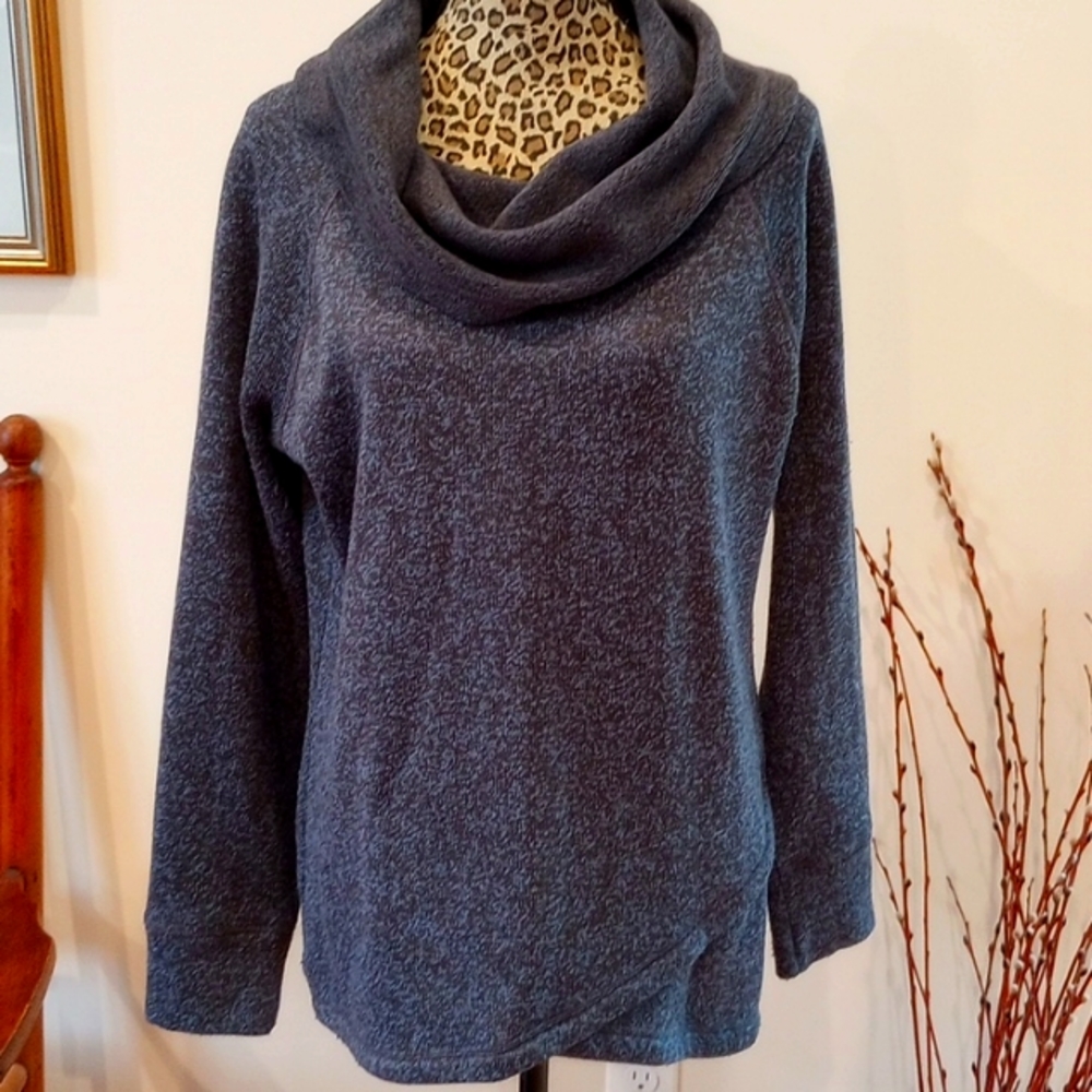 Ideology Ladies Cowl Neck Sweatshirt Size:Large Color:Slate Blue